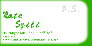 mate szili business card